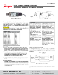 Thumbnail of document Manual - 626 / 628 Industrial Pressure Transmitter